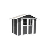 Abri de jardin en PVC 4,9m² DECO gris foncé et blanc Grosfillex + kit ancrage offert Ma boutique